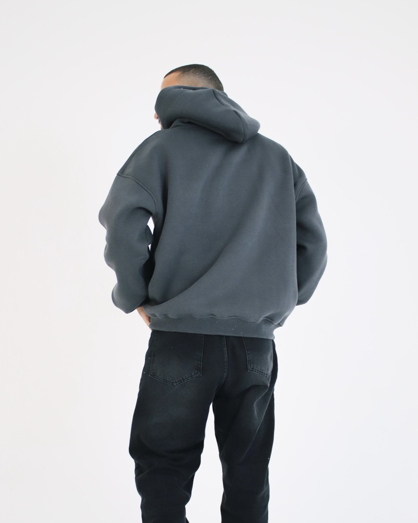 Skull One Size Basic Hoodie Gray