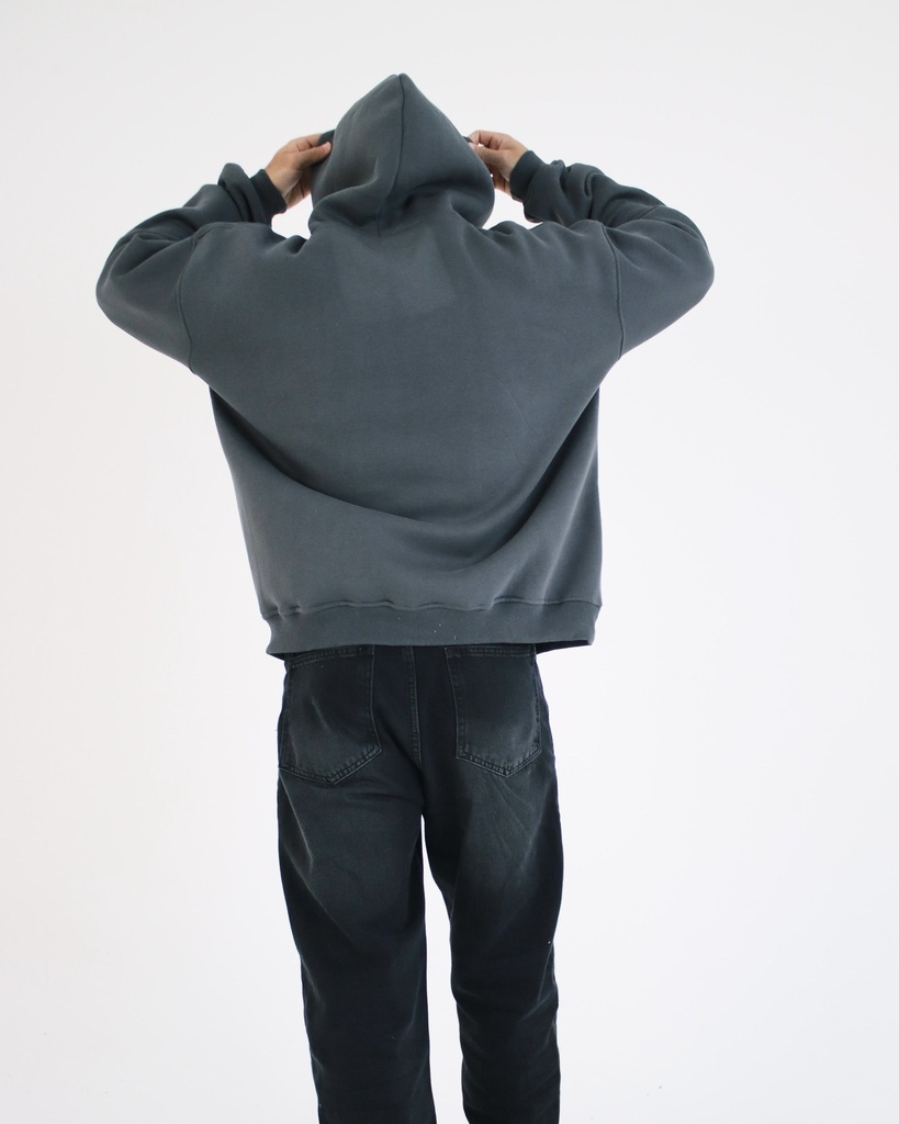 Skull One Size Basic Hoodie Gray