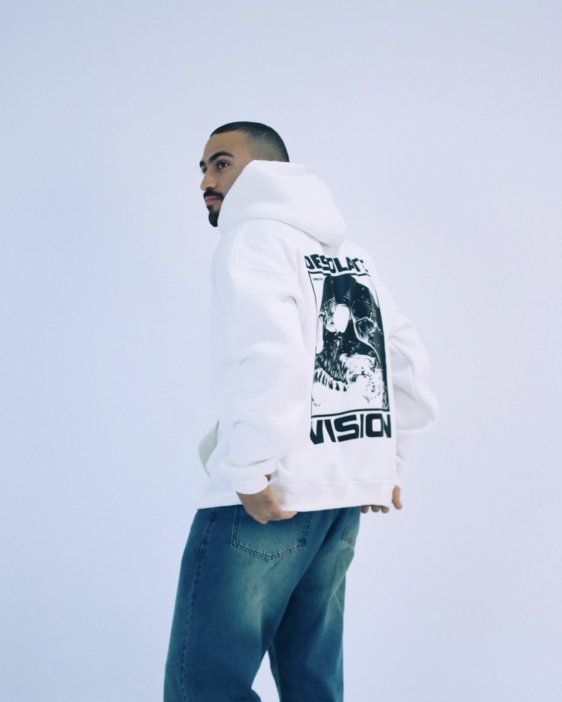 Skull One Size Hoodie White Printed X