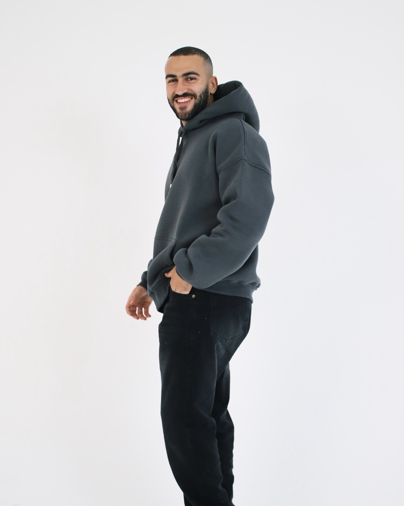 Skull One Size Basic Hoodie Gray