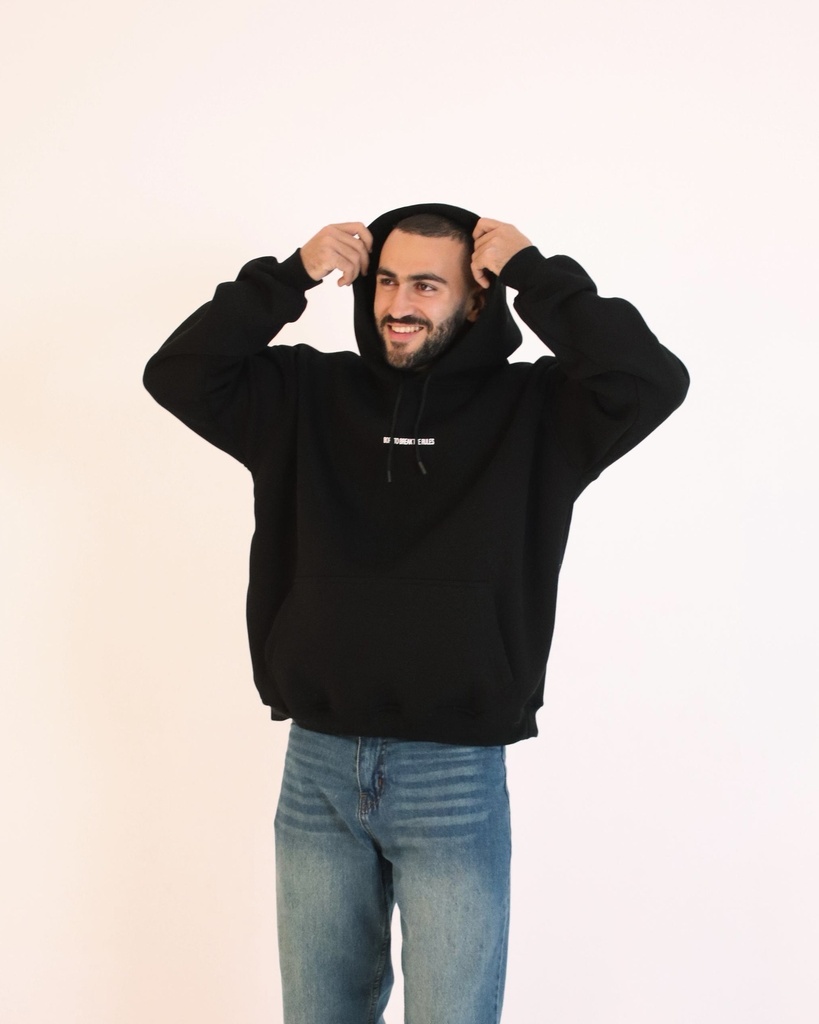 Skull One Size Hoodie Black Printed Y