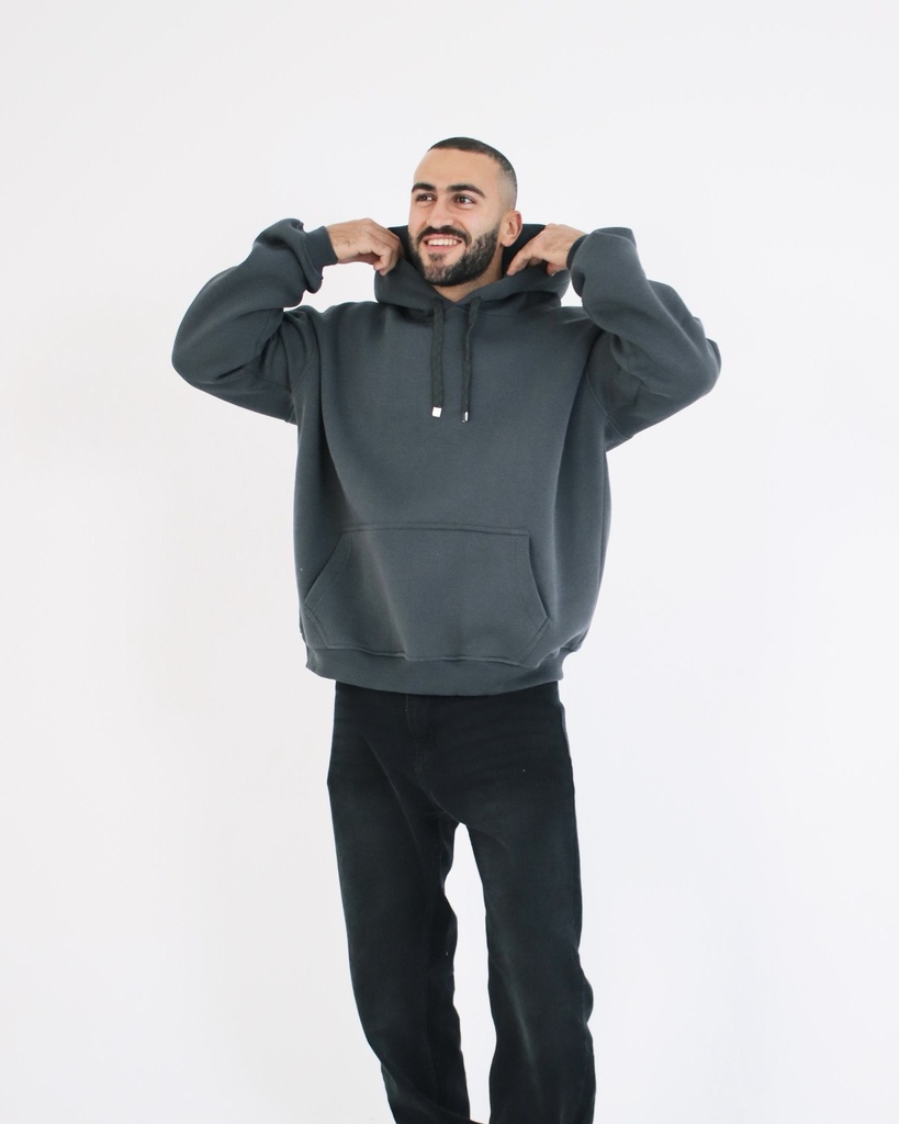 Skull One Size Basic Hoodie Gray