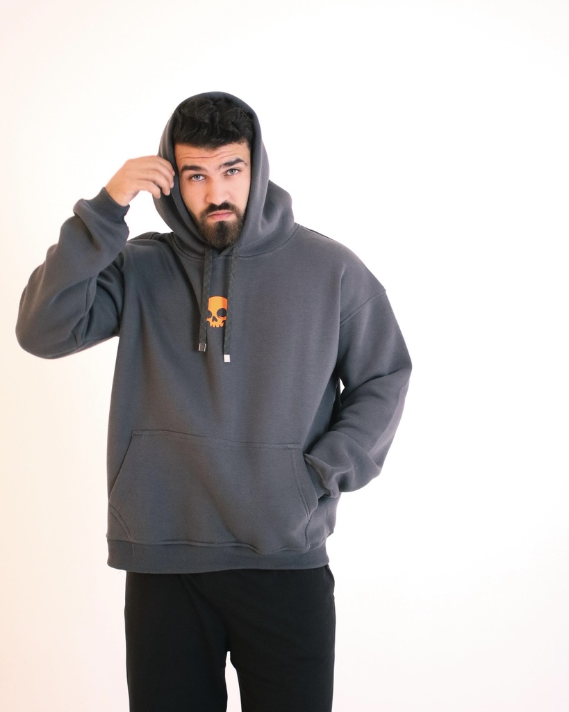 Skull One Size Hoodie Gray Design X